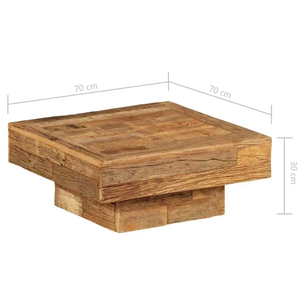Coffee Table Vintage Retro Solid Reclaimed Wood 70x70x30cm Brown