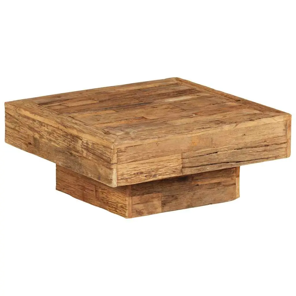 Coffee Table Vintage Retro Solid Reclaimed Wood 70x70x30cm Brown