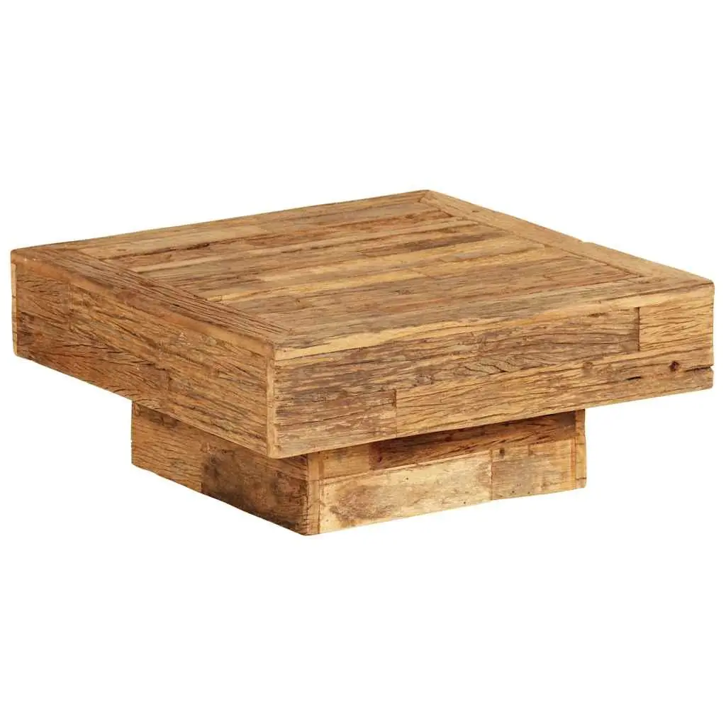 Coffee Table Vintage Retro Solid Reclaimed Wood 70x70x30cm Brown