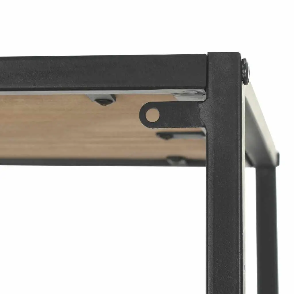 Bookcase Solid Firwood Steel Frame Industrial Storage Display 90.5cm W x 35cm D x 180cm H Black