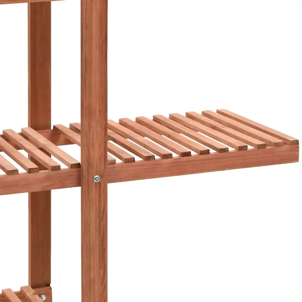 Plant Stand Cedar Wood Outdoor Garden Display Rack Free-Standing Planter Shelf Brown 86 x 36 x 139 cm