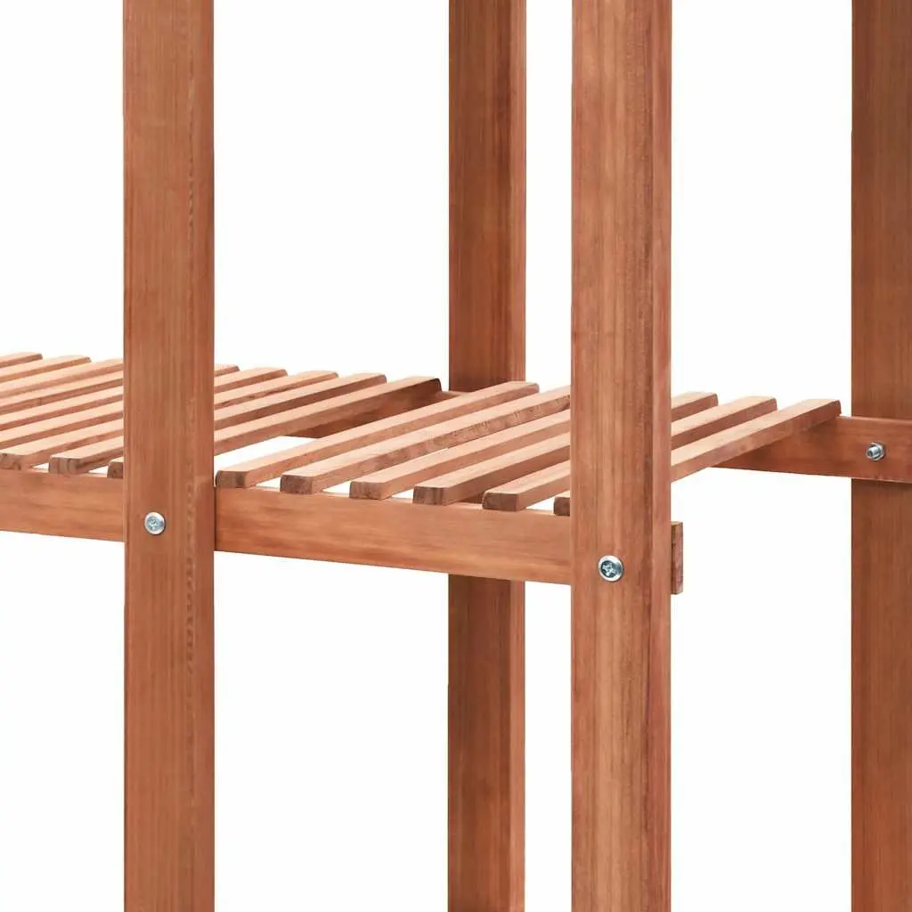Plant Stand Cedar Wood Outdoor Garden Display Rack Free-Standing Planter Shelf Brown 86 x 36 x 139 cm