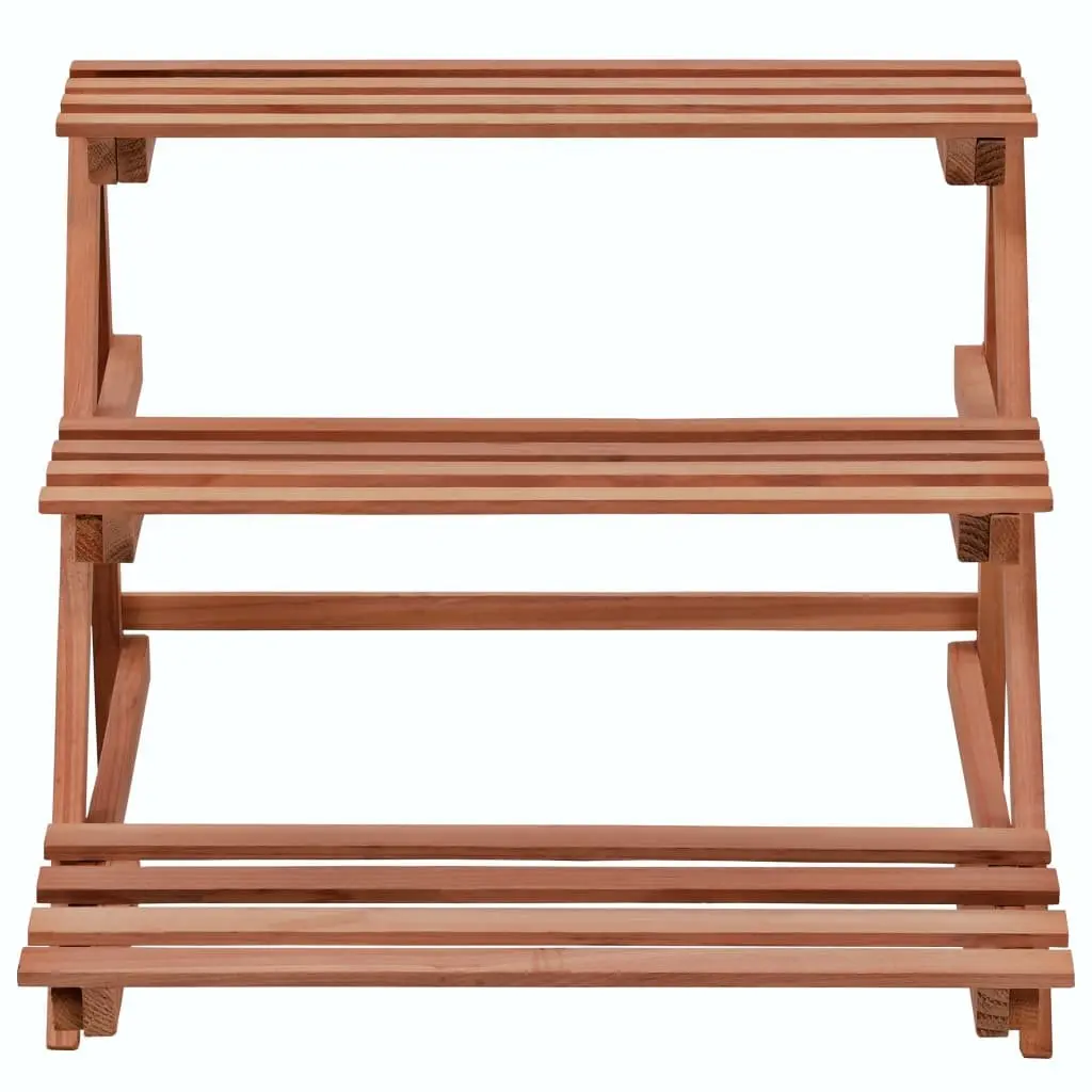 3-Tier Plant Stand Cedar Wood Display Shelf Brown 48x45x40 cm
