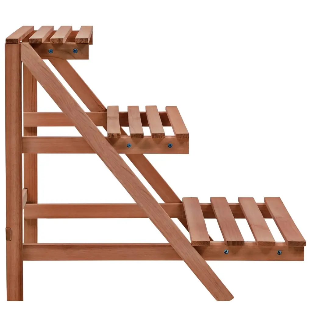 3-Tier Plant Stand Cedar Wood Display Shelf Brown 48x45x40 cm