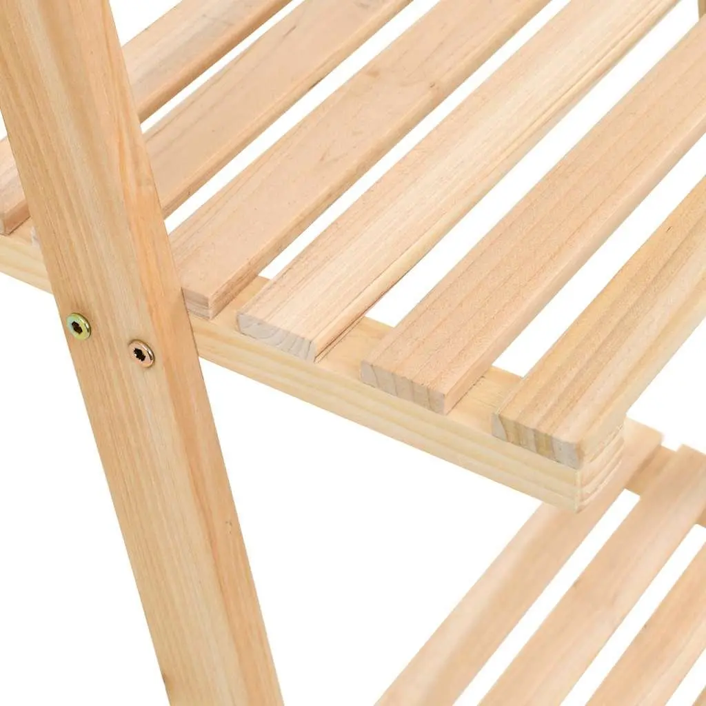 Ladder Wall Shelf Beige Cedar Wood Display Unit Plants Books Decorative Items