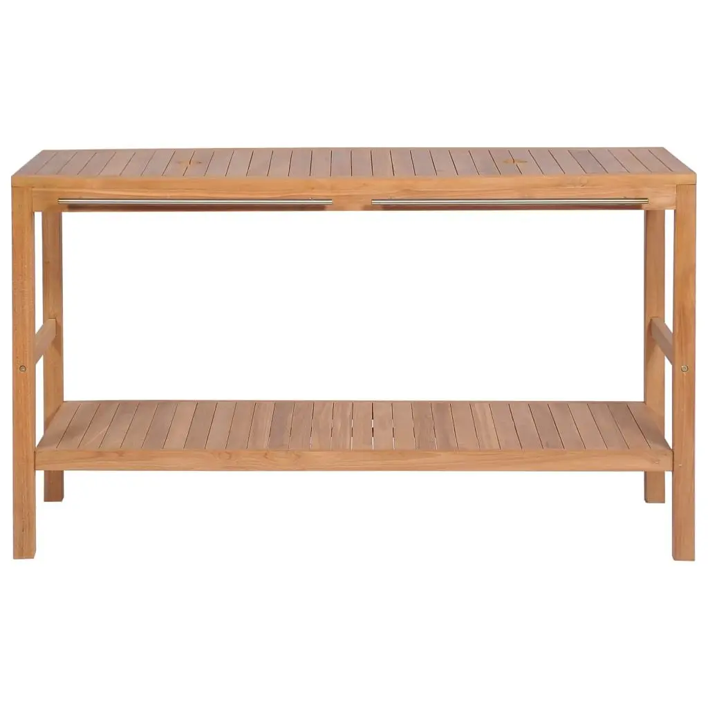 Bathroom Vanity Cabinet Storage Solid Teak 132x45x75cm Brown