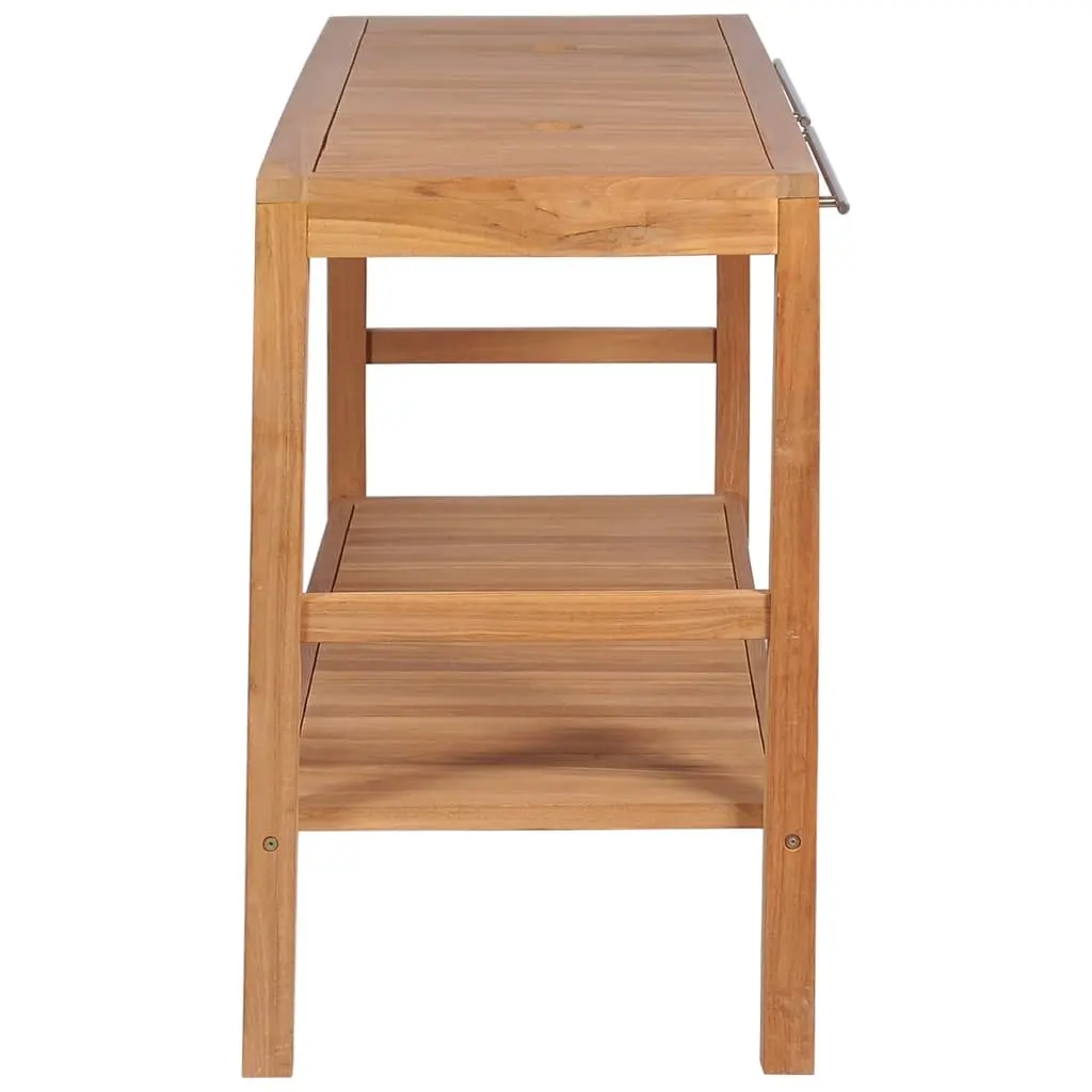 Bathroom Vanity Cabinet Storage Solid Teak 132x45x75cm Brown