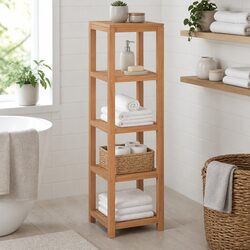 4-Tier Standing Shelf Storage Rack Bookcase Display Organizer Brown 42x42x165cm