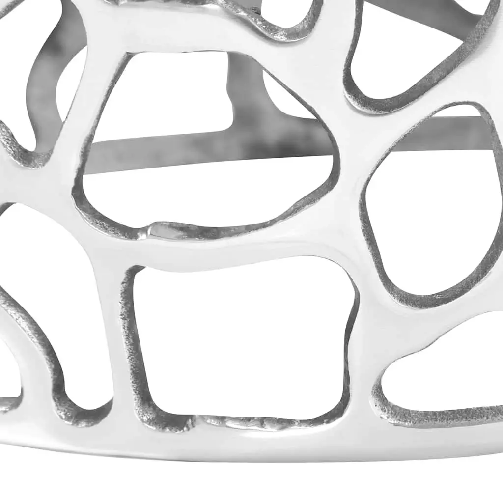 Silver Cast Aluminium Coffee Table 70x30cm Sturdy Accent End Side Couch Table Decor