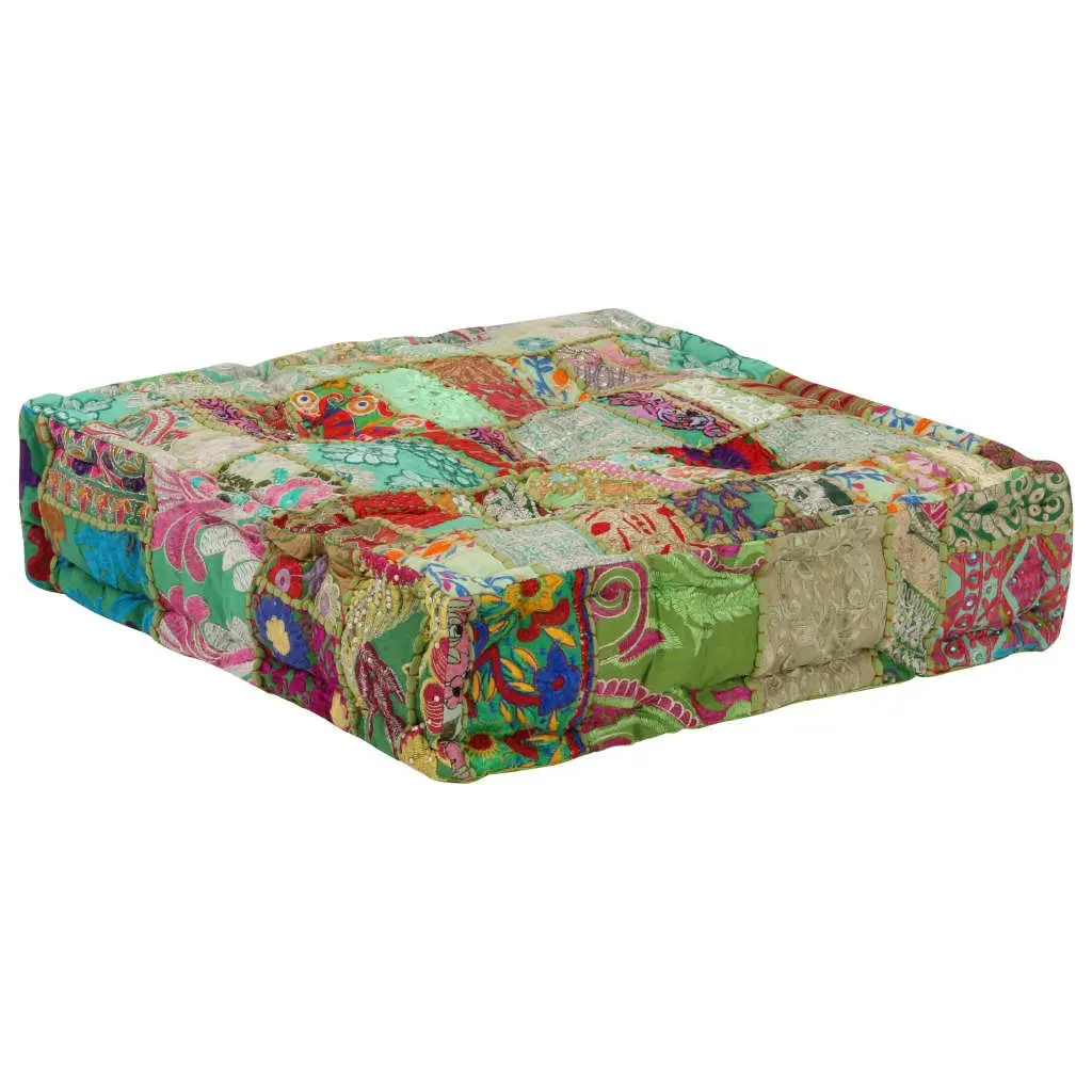 Patchwork Pouffe Square Handmade Foot Rest Stool Cushion Seat Ottoman