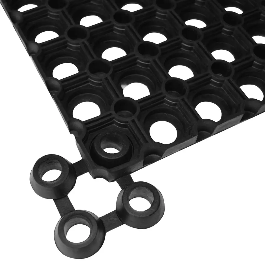 Rubber Mat Connectors Easy Installation Non-Slip Black 10 Piece