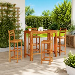 Bar Table Solid Wood Kitchen Dining Room Furniture Brown 120x60x105cm