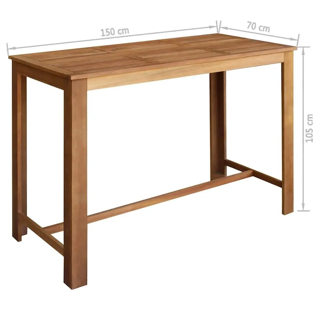 Bar Table and Chair Set 7 Pieces Wooden Kitchen Dining Furniture Brown