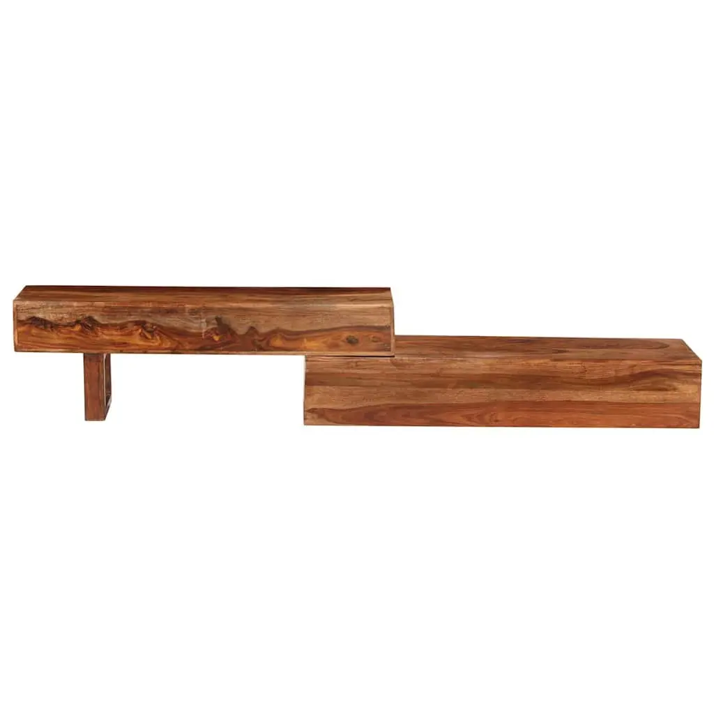 TV Cabinet Solid Wood Acacia Brown Storage 2 Drawers Living Room 200x30x35cm