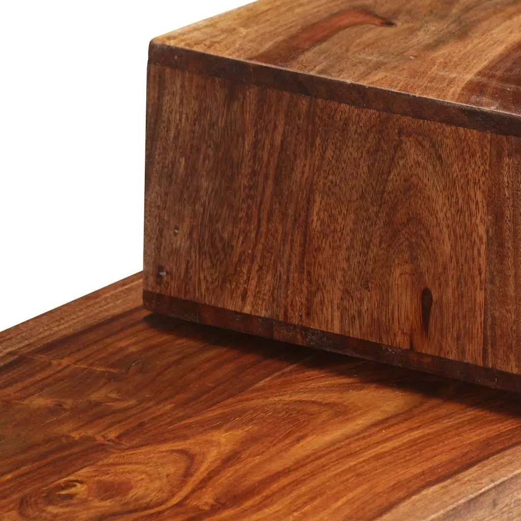 TV Cabinet Solid Wood Acacia Brown Storage 2 Drawers Living Room 200x30x35cm