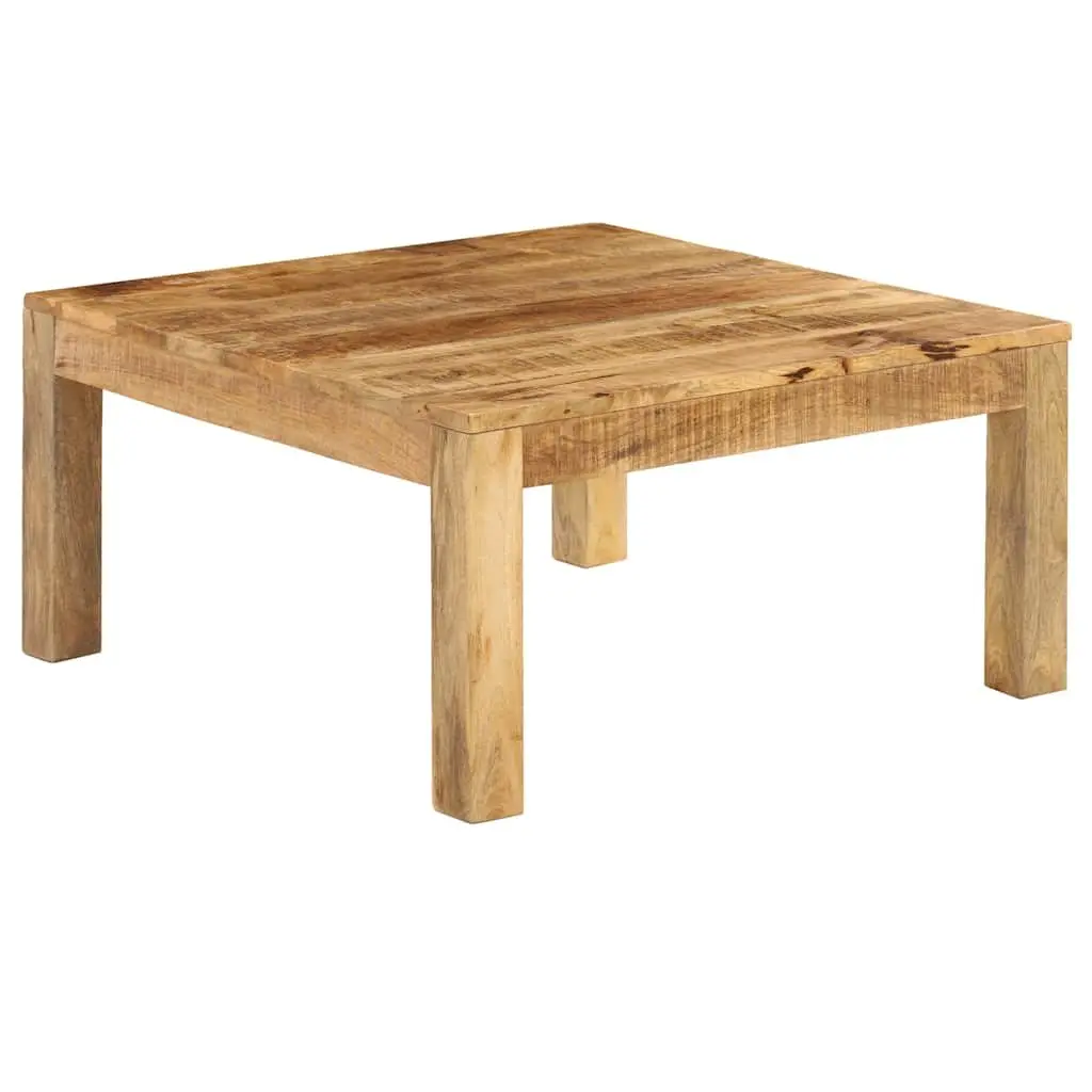 Coffee Table Farmhouse Style 80x80x40 cm Brown Solid Mango Wood