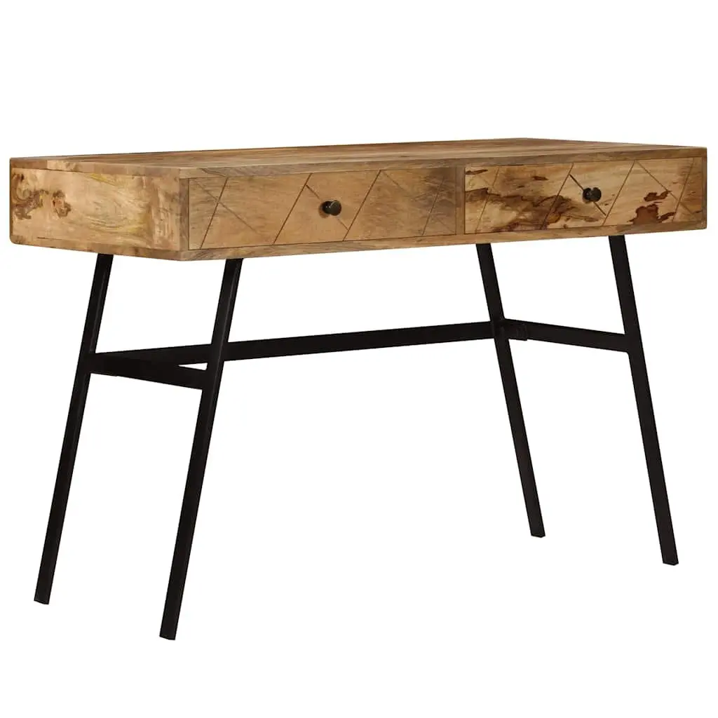 Solid Mango Wood Desk with 2 Drawers
