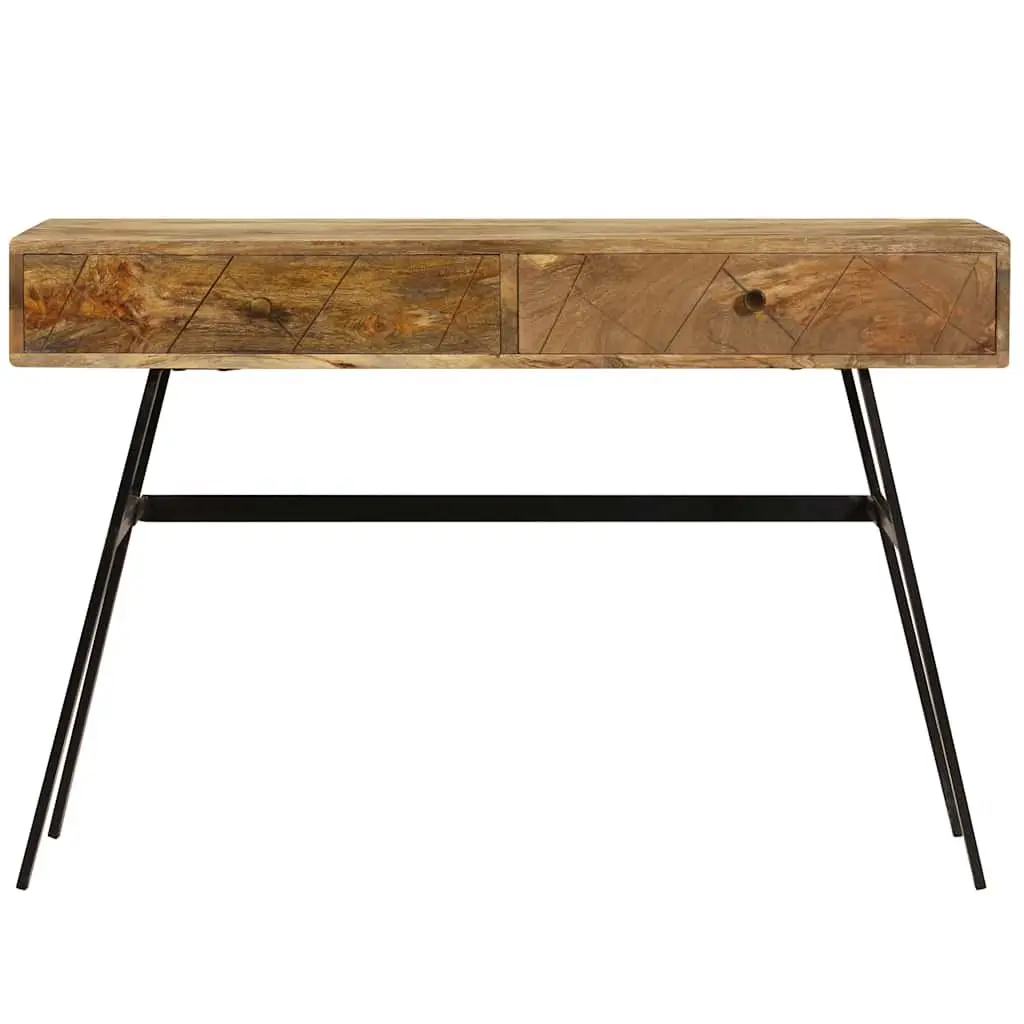 Solid Mango Wood Desk with 2 Drawers