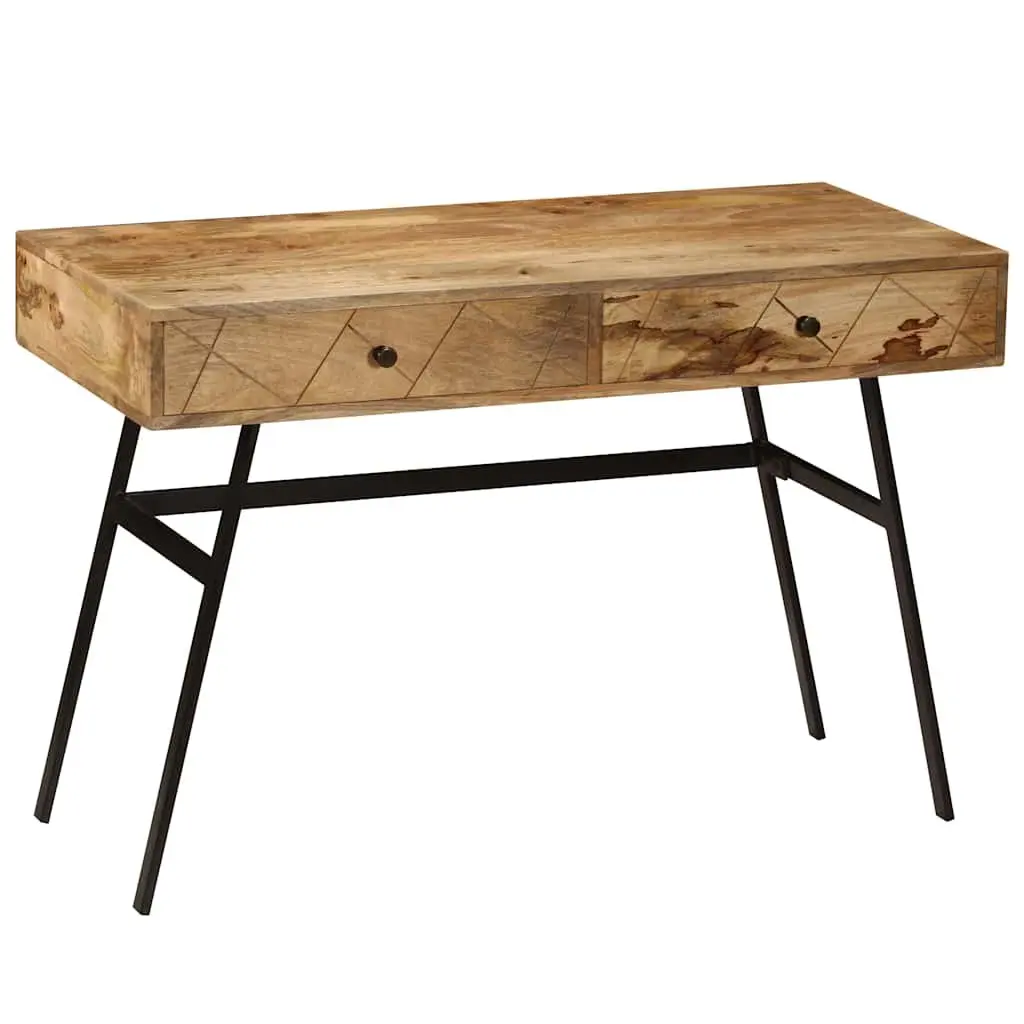 Solid Mango Wood Desk with 2 Drawers