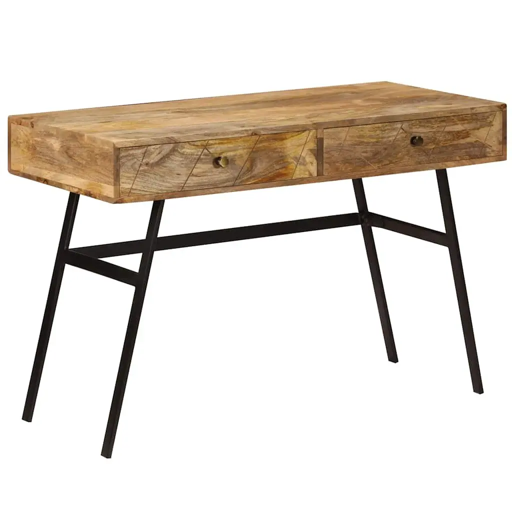 Solid Mango Wood Desk with 2 Drawers
