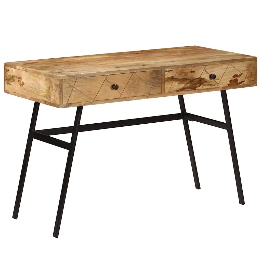 Solid Mango Wood Desk with 2 Drawers