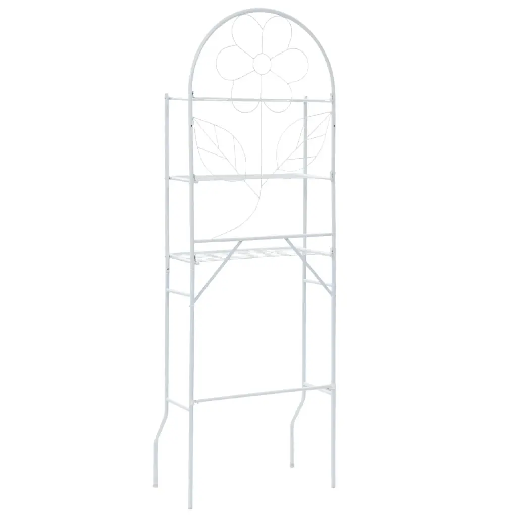 Toilet Rack Bathroom Storage Organizer Over Tank Stand White 60 x 33 x 174 cm