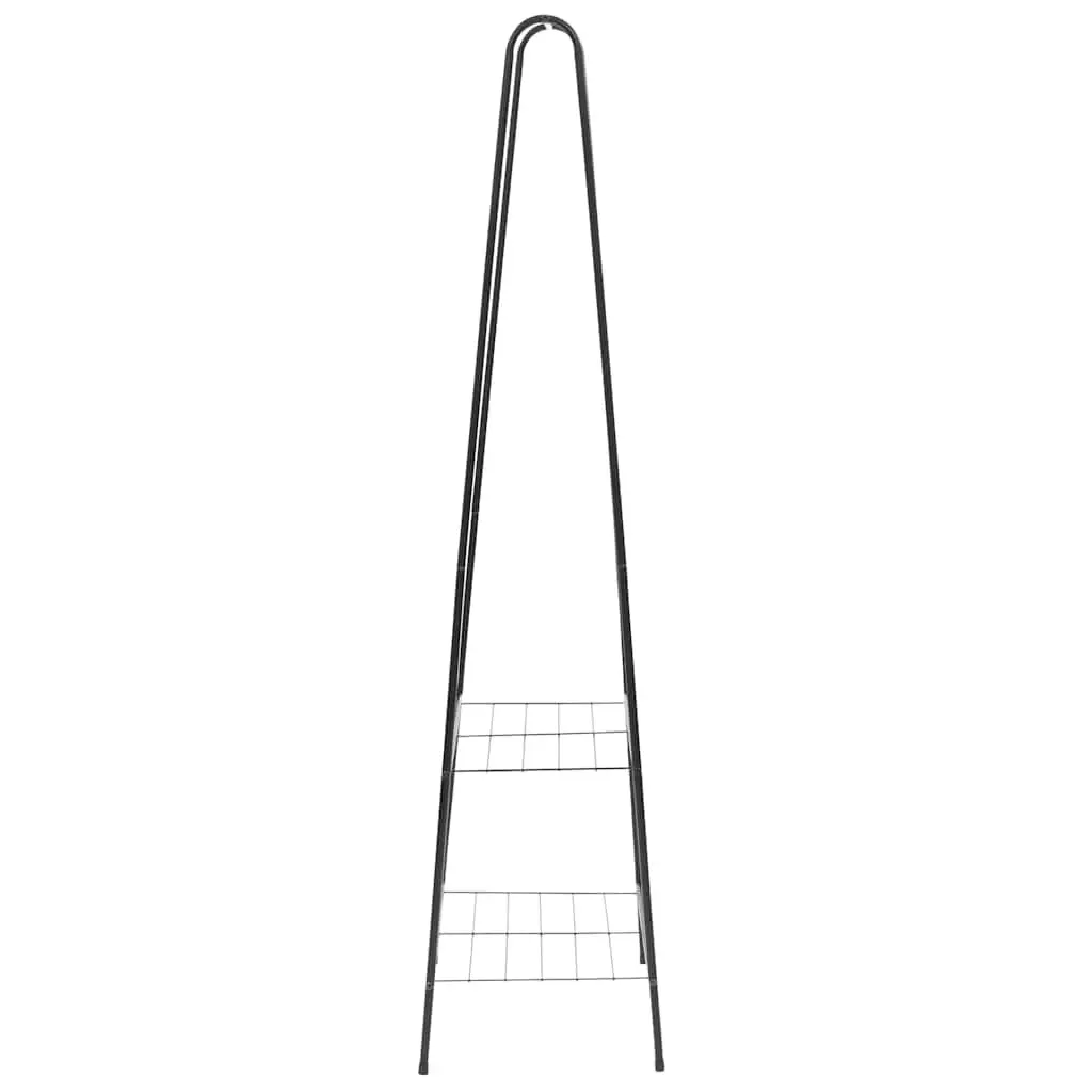 Clothes Rack Garment Stand Storage 59 x 35 x 150 cm Black Steel with 2 Shelves