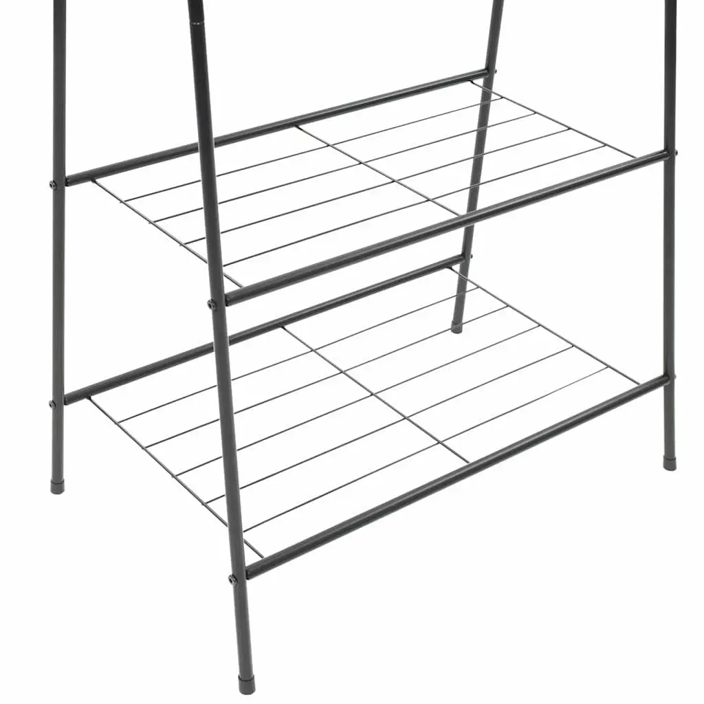 Clothes Rack Garment Stand Storage 59 x 35 x 150 cm Black Steel with 2 Shelves