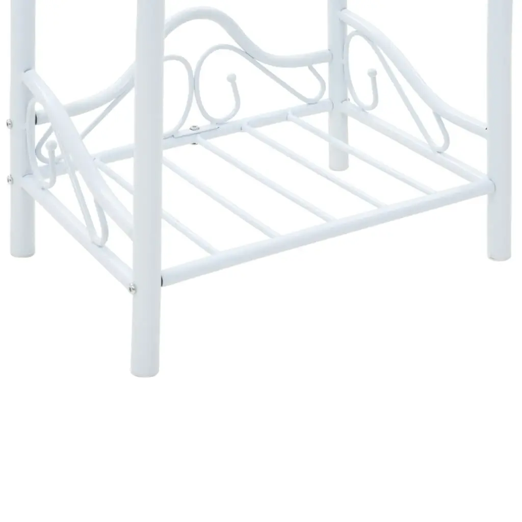 2 pcs White Nightstand Set with Glass