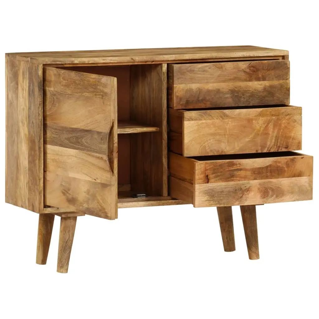 Sideboard Storage Cabinet Vintage Solid Mango Wood Brown 90x30x69cm