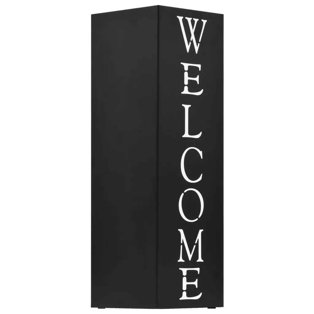 Umbrella Stand Black Steel Modern Entryway Storage Holder Drip Tray