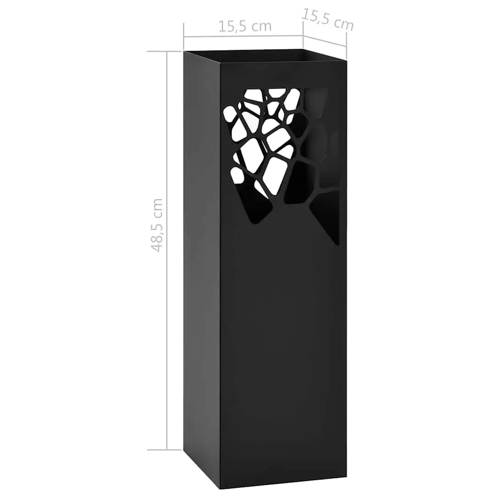 Umbrella Stand Black Steel Holder for Walking Sticks and Poles with Removable Drip Tray