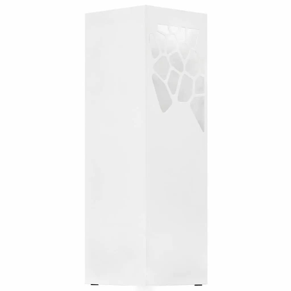 Umbrella Stand Modern White Steel Holder with Removable Drip Tray for Umbrellas