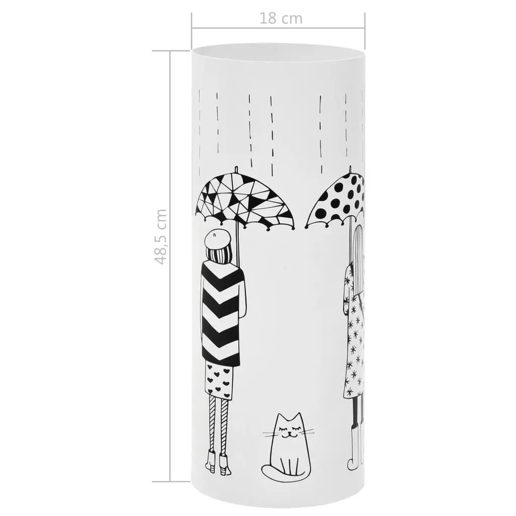 Umbrella Stand Steel White Modern Hallway Entryway Storage Rack