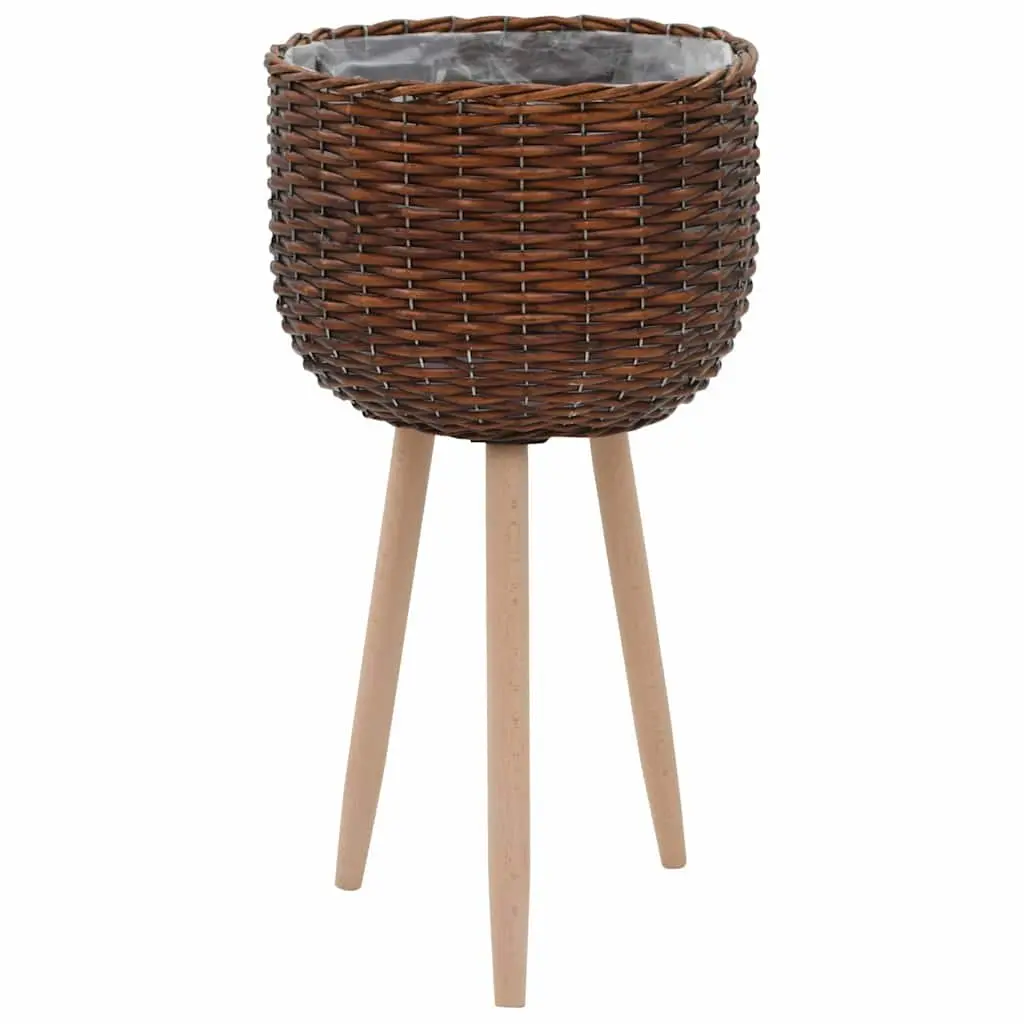 Wicker Planter Set Rustic Garden Potting Pots 3 Piece Brown Rattan