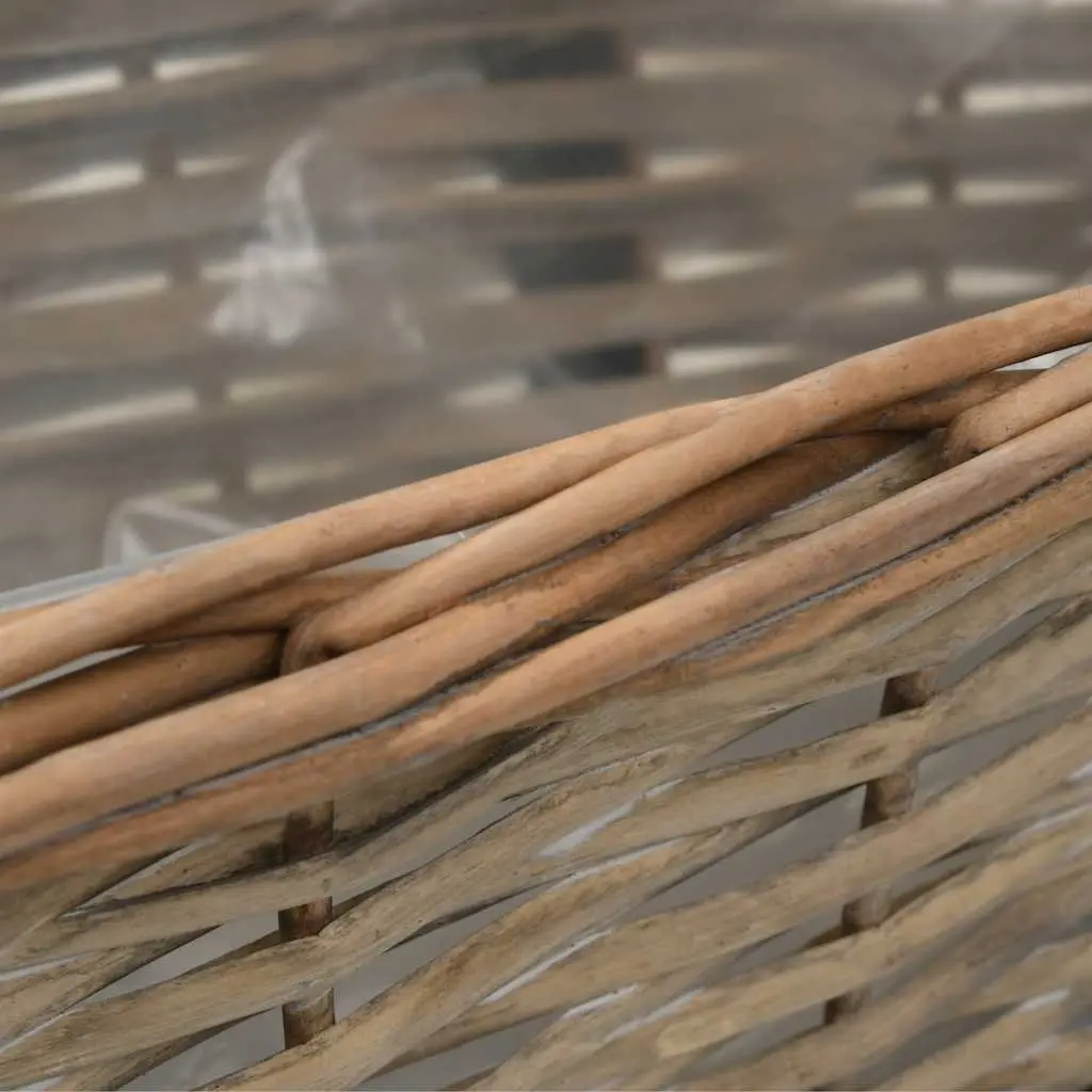 Wicker Planter Set for Balcony Garden 40cm Brown 2 Pieces