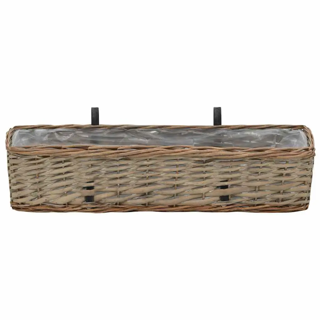 Wicker Planter Hanging Garden 60 cm Brown 2 Piece