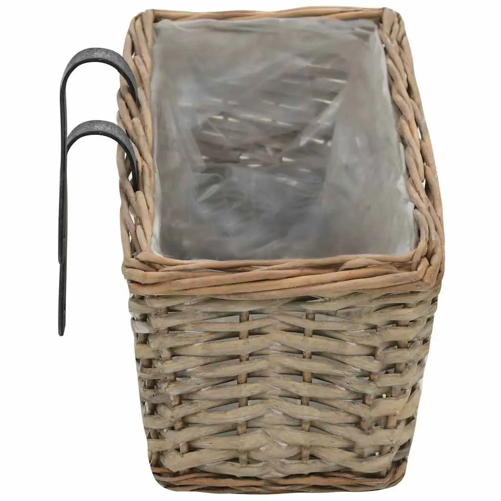 Wicker Planter Hanging Garden 60 cm Brown 2 Piece