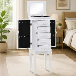 Practical White Jewelry Cabinet That Delivers Great Value