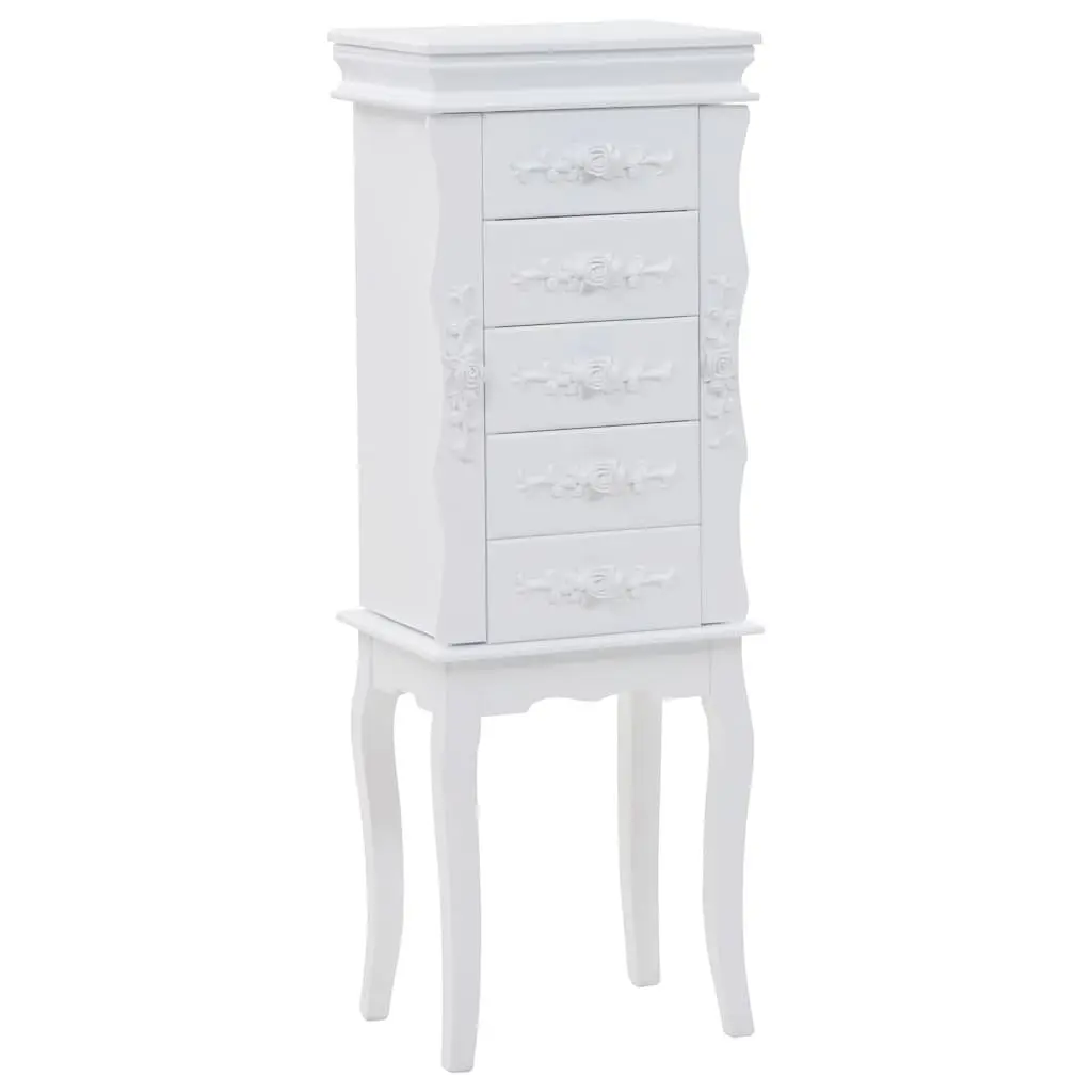 Jewelry Cabinet Free Standing Storage Organizer White
