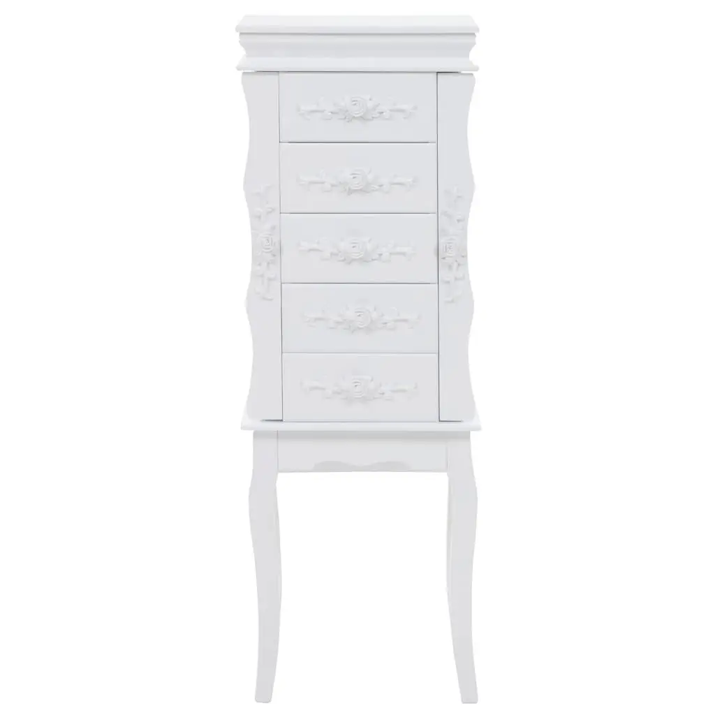 Jewelry Cabinet Free Standing Storage Organizer White