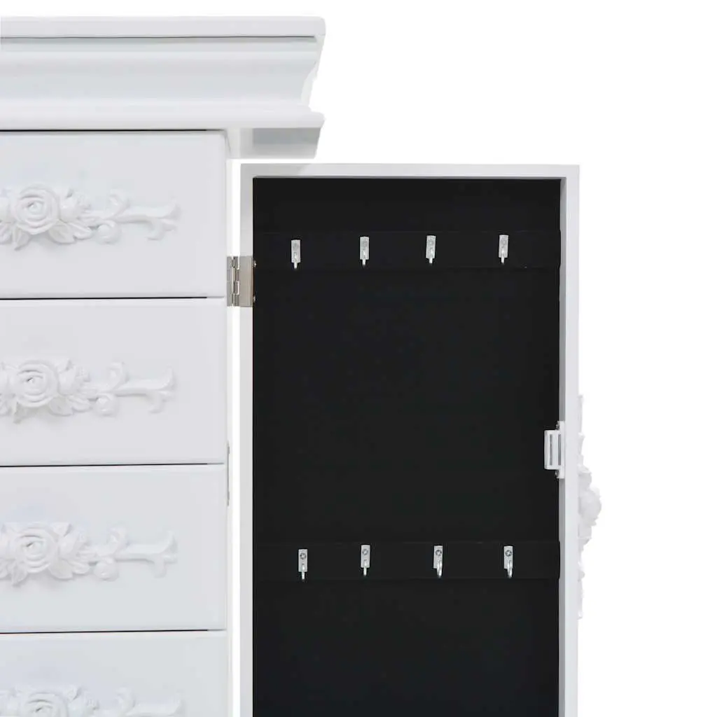 Jewelry Cabinet Free Standing Storage Organizer White