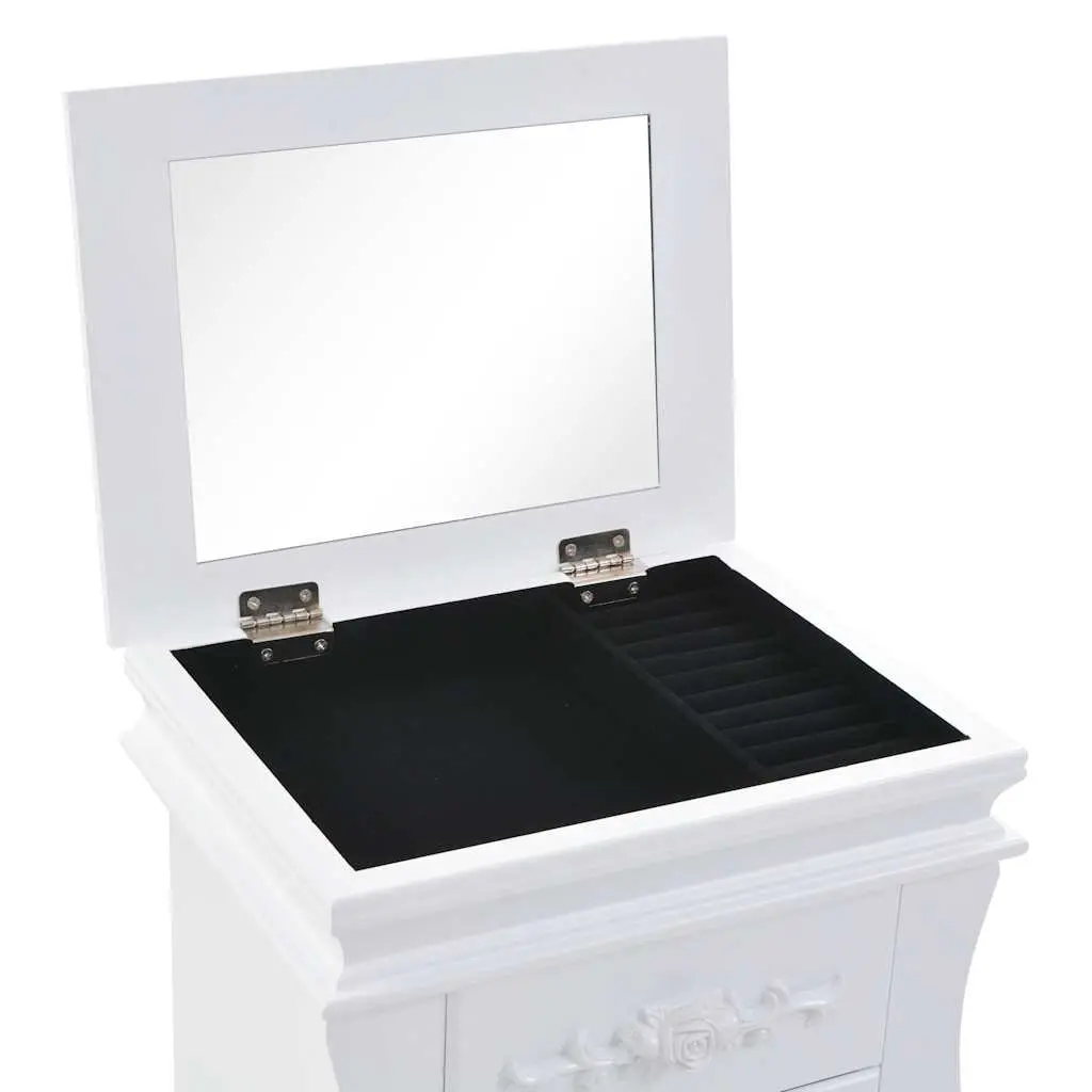Jewelry Cabinet Free Standing Storage Organizer White