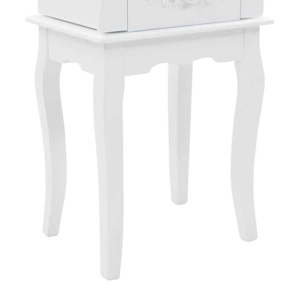 Jewelry Cabinet Free Standing Storage Organizer White