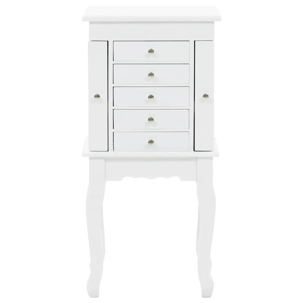 Free Standing Jewelry Cabinet Storage Box Organizer for Earrings Necklaces White