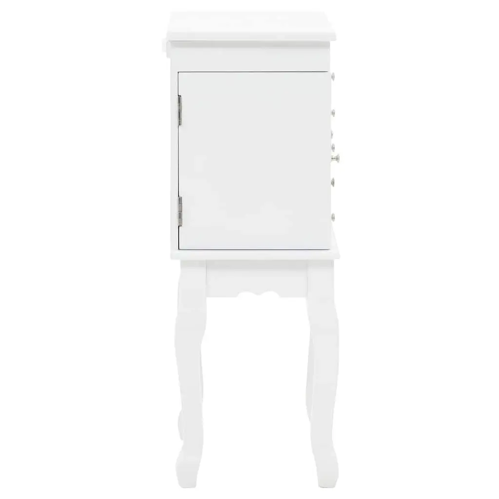 Free Standing Jewelry Cabinet Storage Box Organizer for Earrings Necklaces White