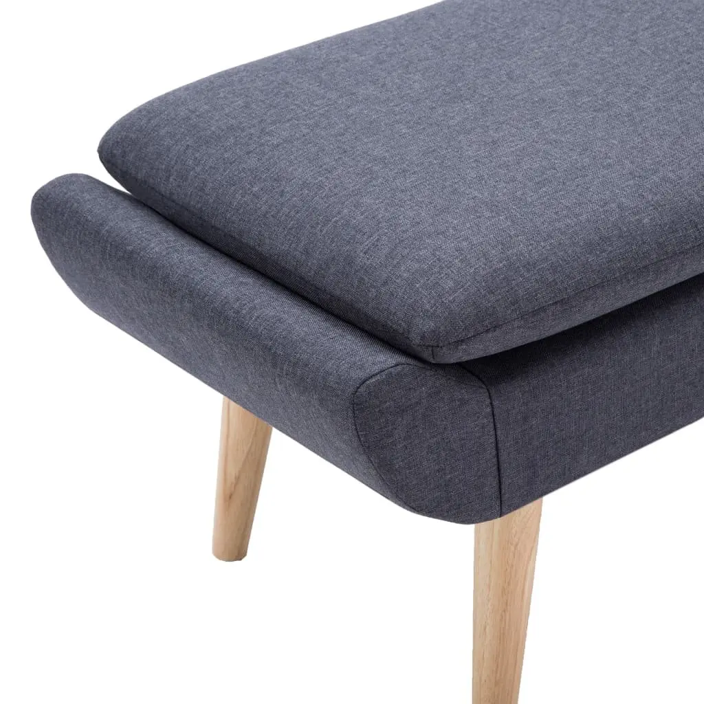 Upholstered Footstool Ottoman Padded Seat Rest Stool Grey 73 x 43 x 42 cm