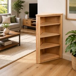 Corner Shelf 59x36x100 cm Brown Storage Display Unit Wooden Shelving Cabinet