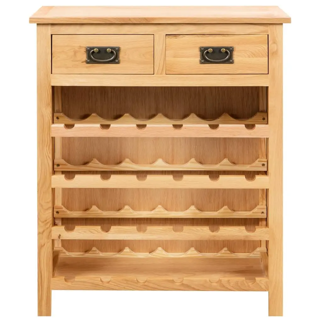 Wine Cabinet Storage Rack for Home Bar Solid Oak Wood Brown 72 x 32 x 90 cm