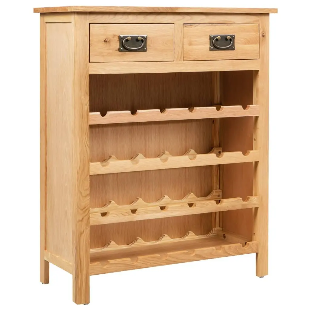 Wine Cabinet Storage Rack for Home Bar Solid Oak Wood Brown 72 x 32 x 90 cm